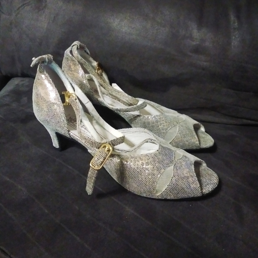 Werner Kern Ballroom Dance shoes Size UK 4 Silver